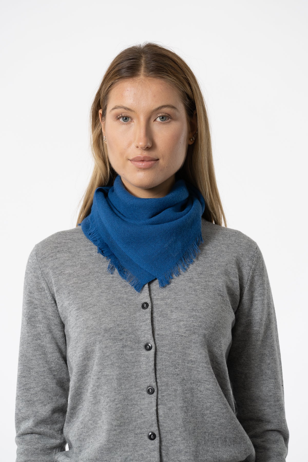 MERINO Square Woven Scarf - Ocean Blue