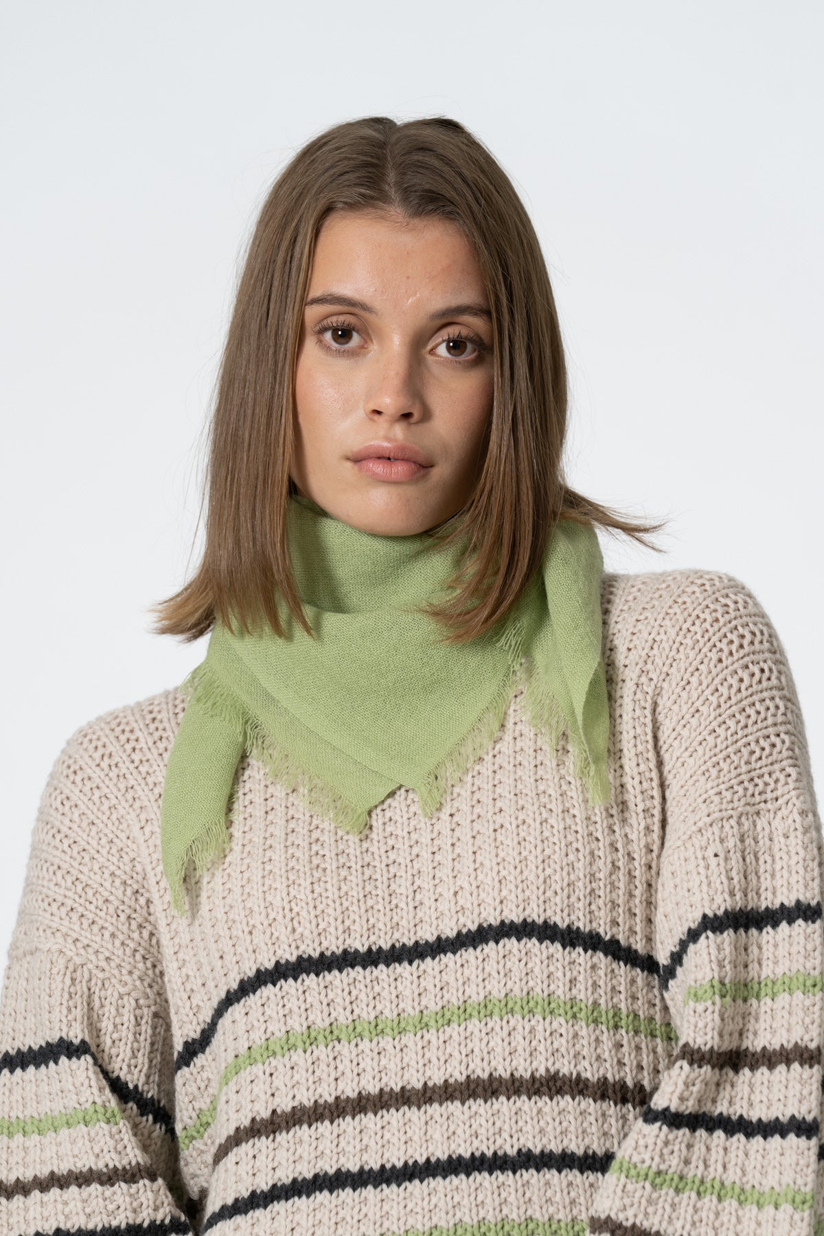 MERINO Square Woven Scarf - Pistachio Green