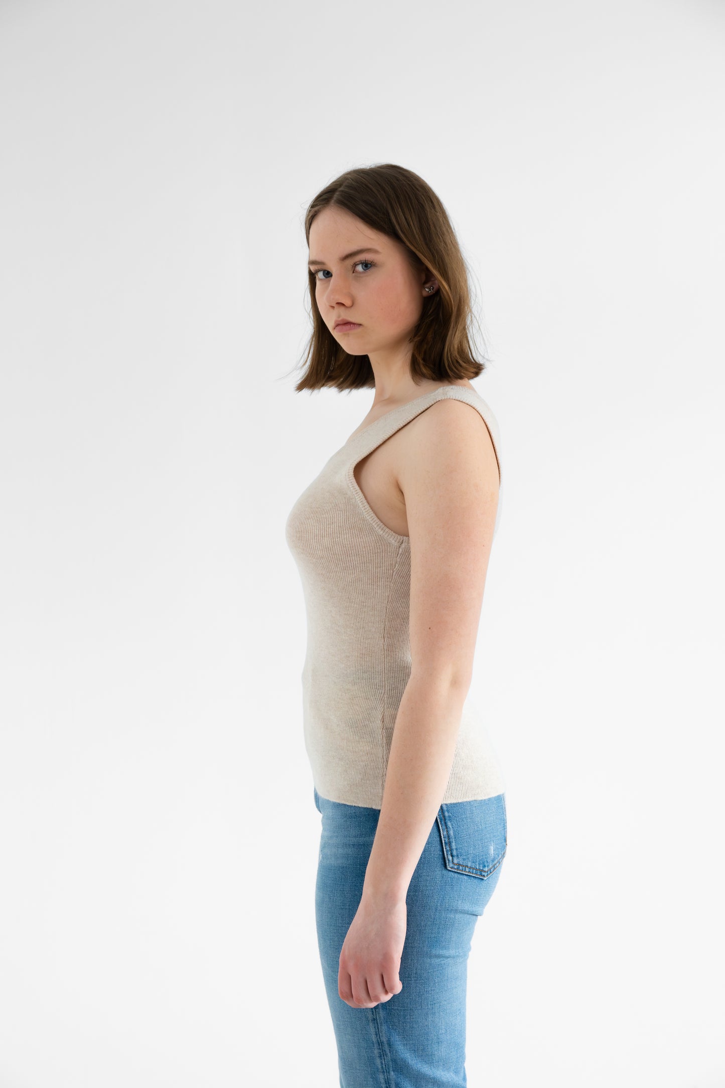 MERINO Tanktop - Almond White