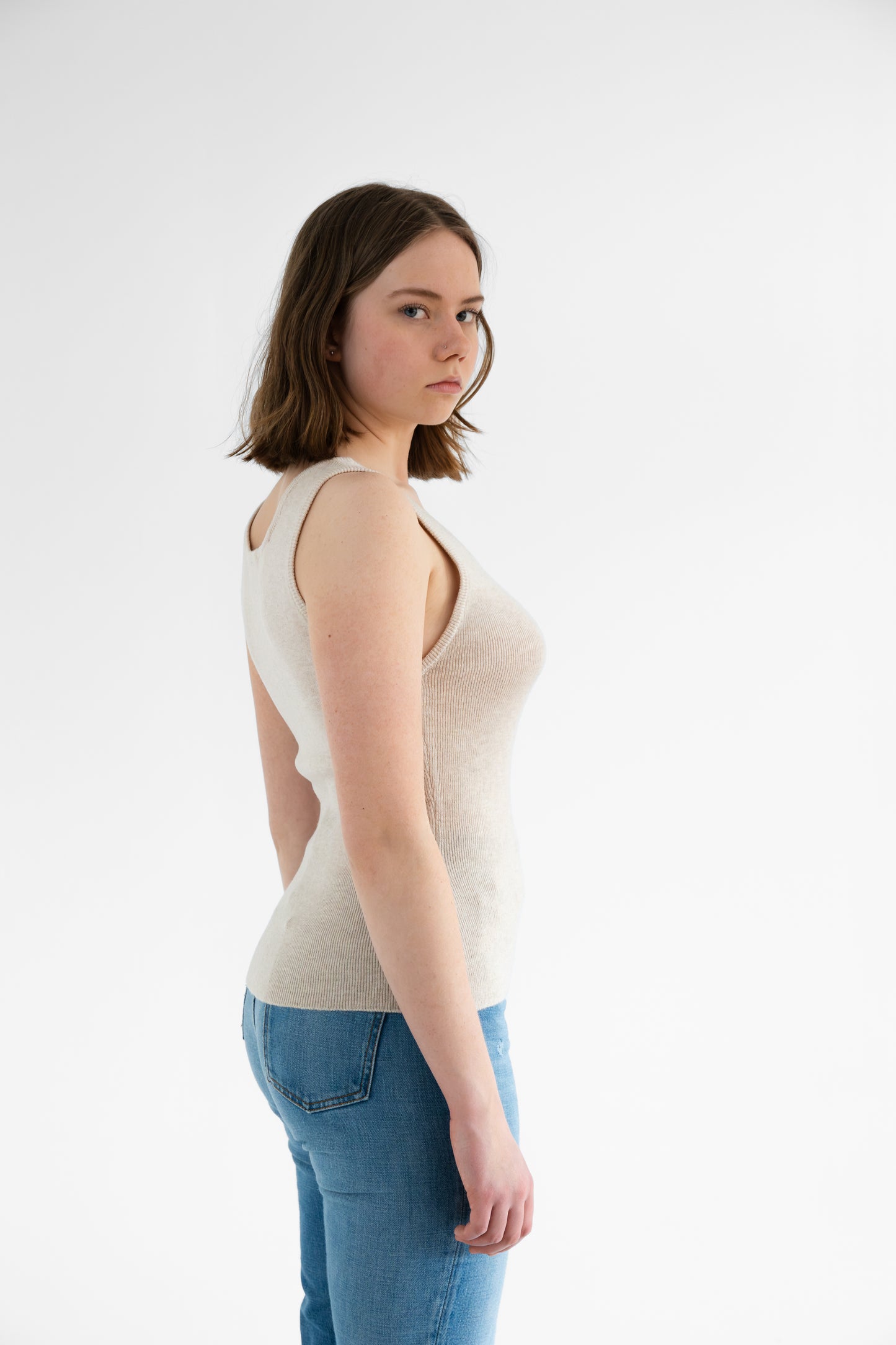 MERINO Tanktop - Almond White