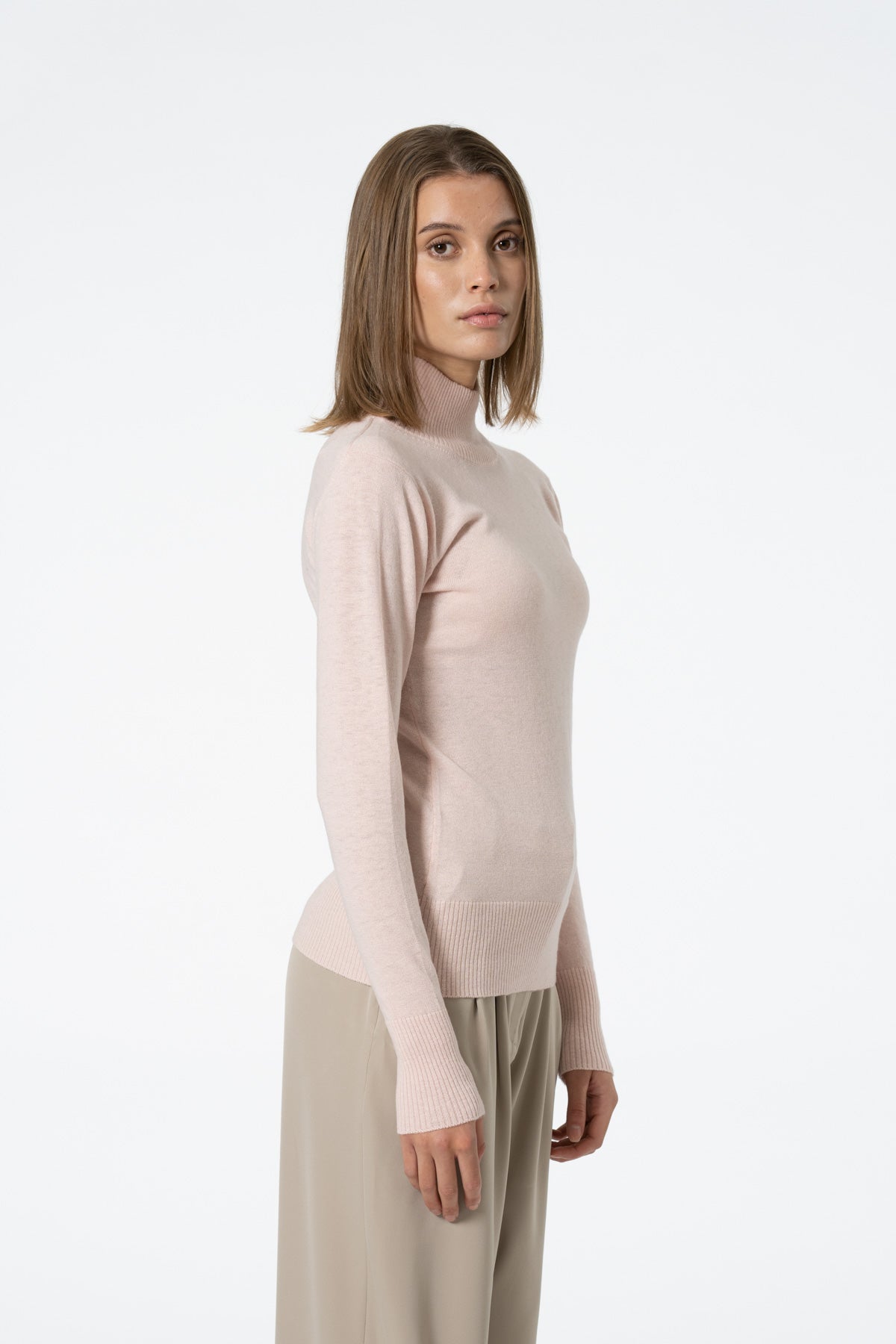 MERINO Turtleneck - Blush Pink