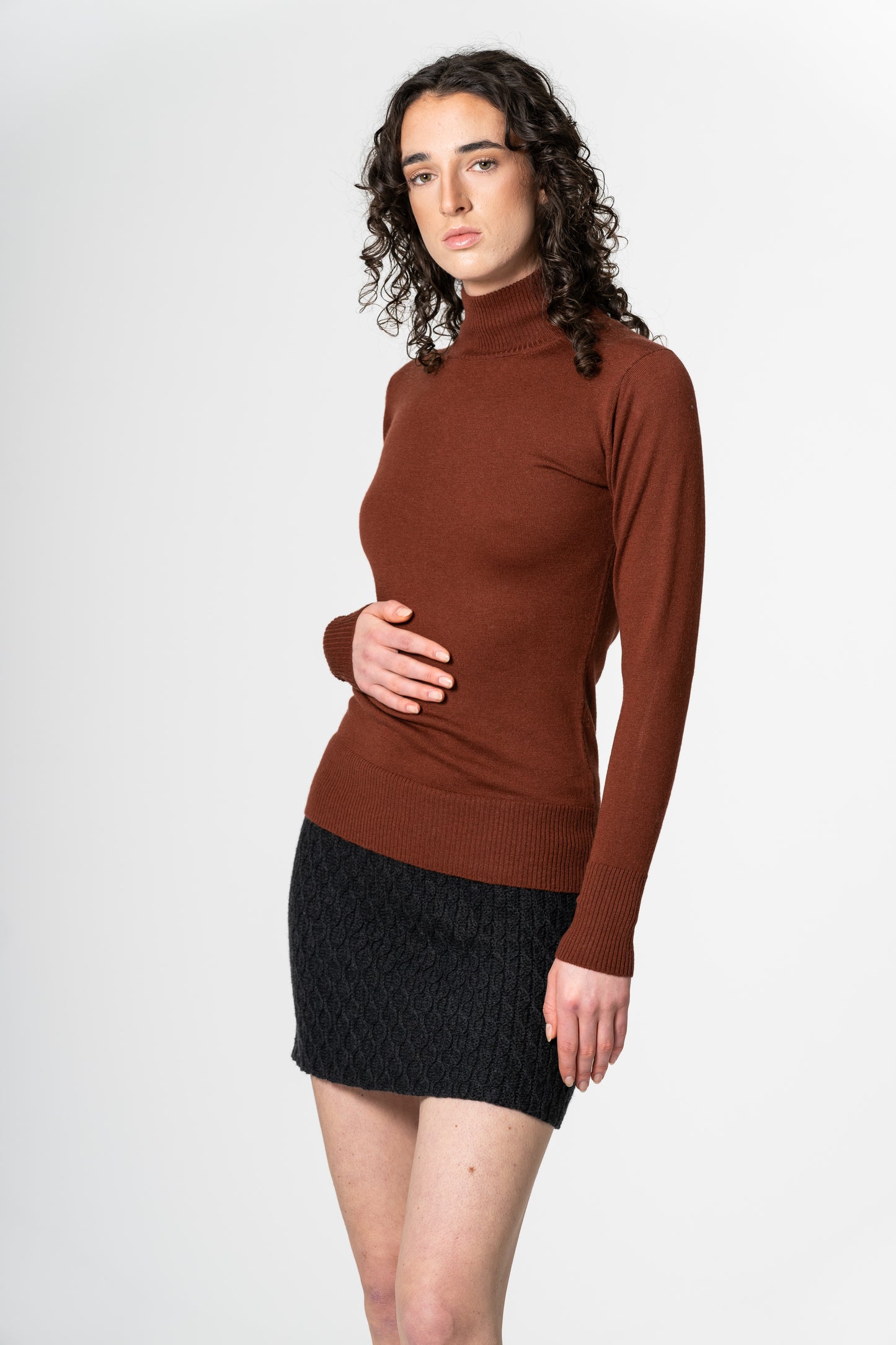 MERINO Turtleneck - Rust Red