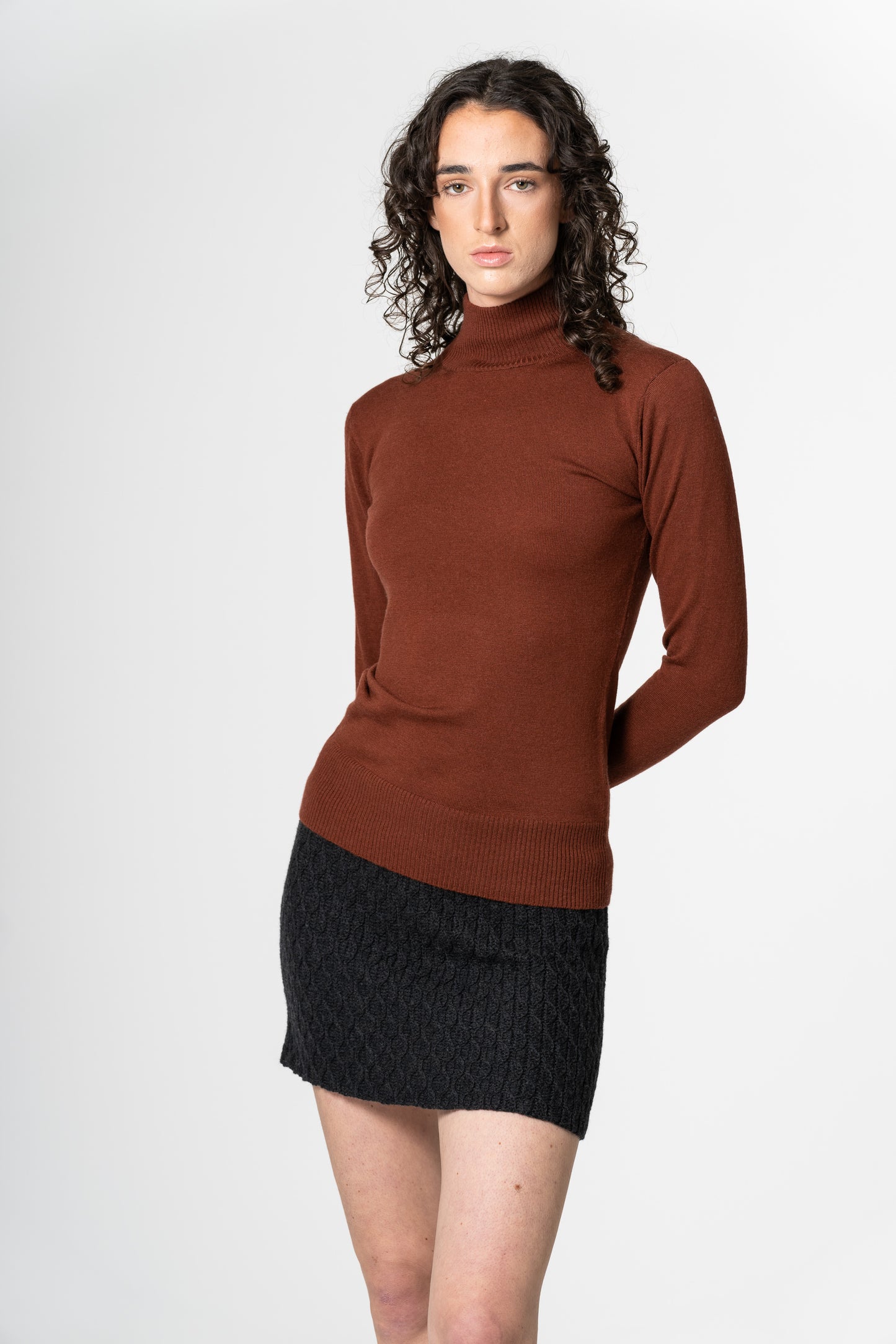 MERINO Turtleneck - Rust Red