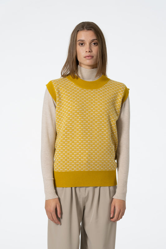 MERINO Dhaka Vest - Cyber Yellow