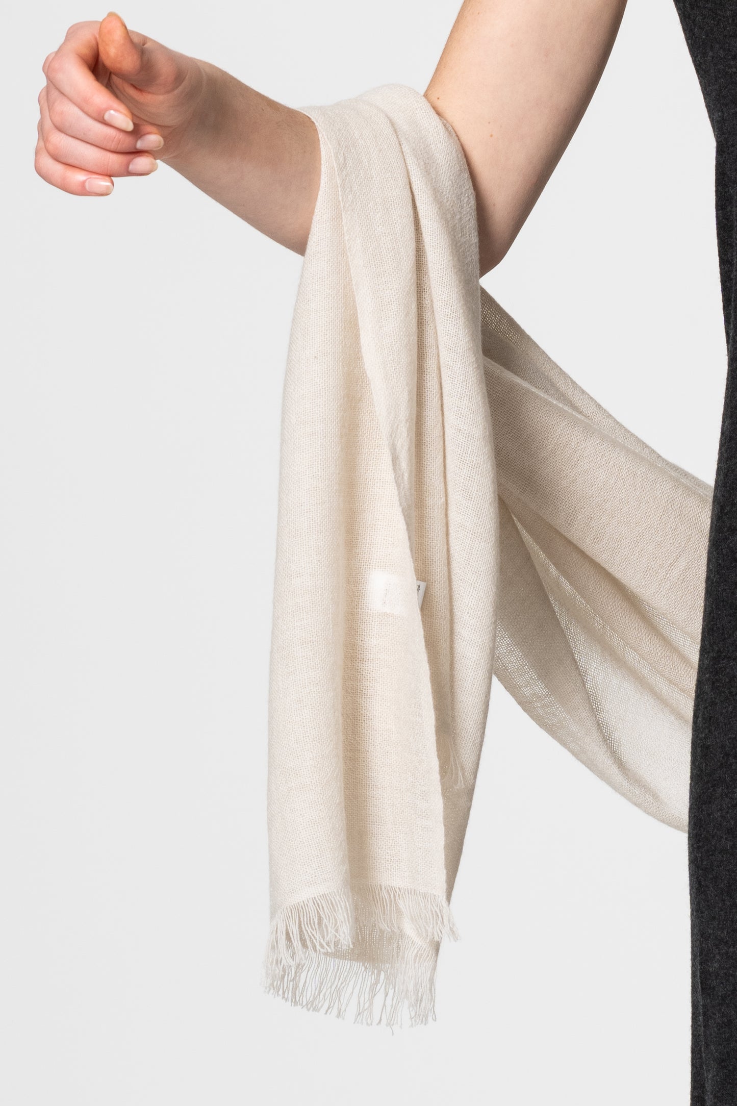 MERINO Woven Scarf - Almond White