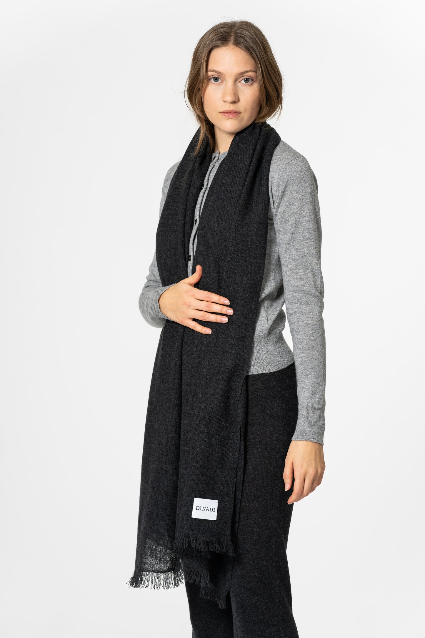 MERINO Woven Scarf - Onyx Grey