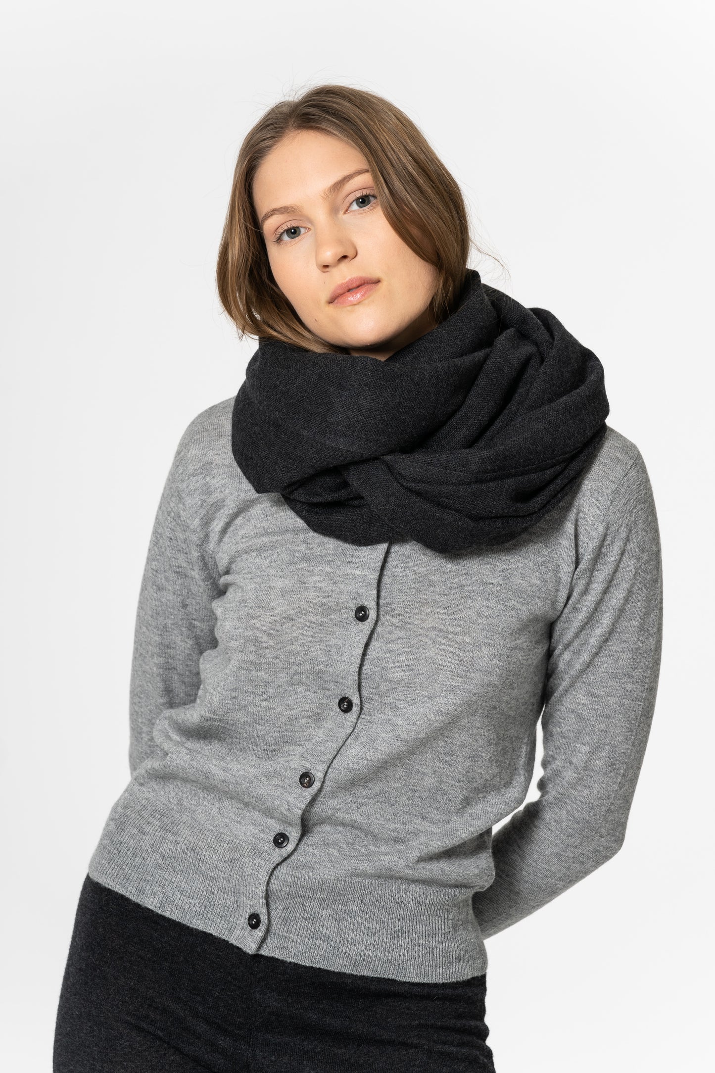 MERINO Woven Scarf - Onyx Grey