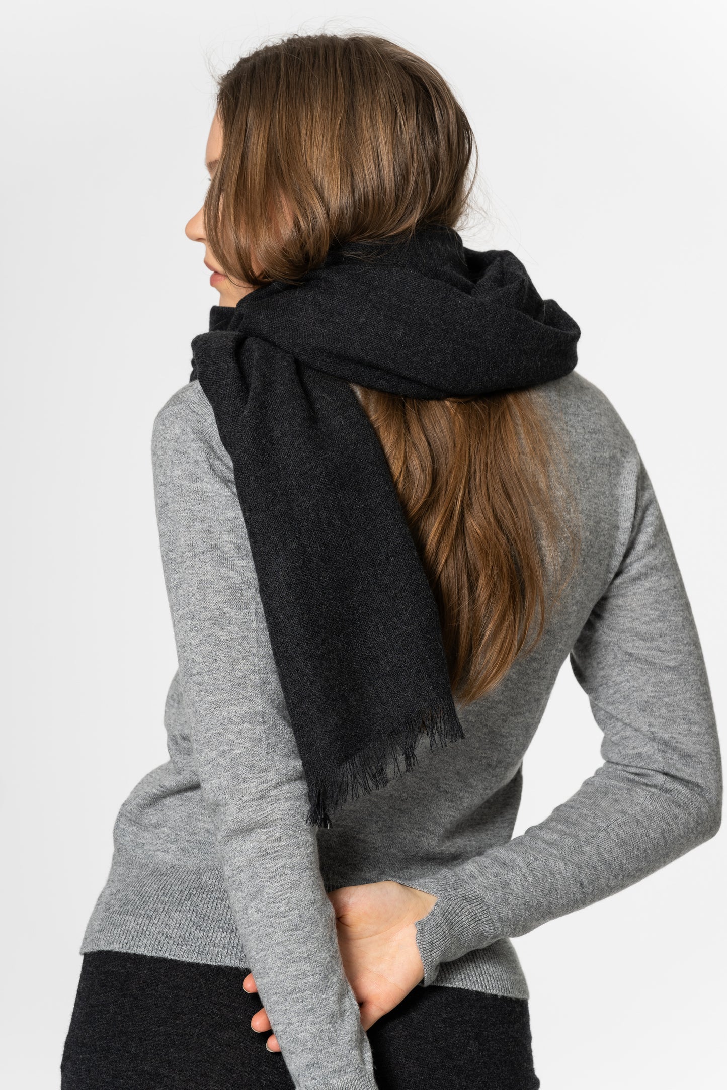 MERINO Woven Scarf - Onyx Grey