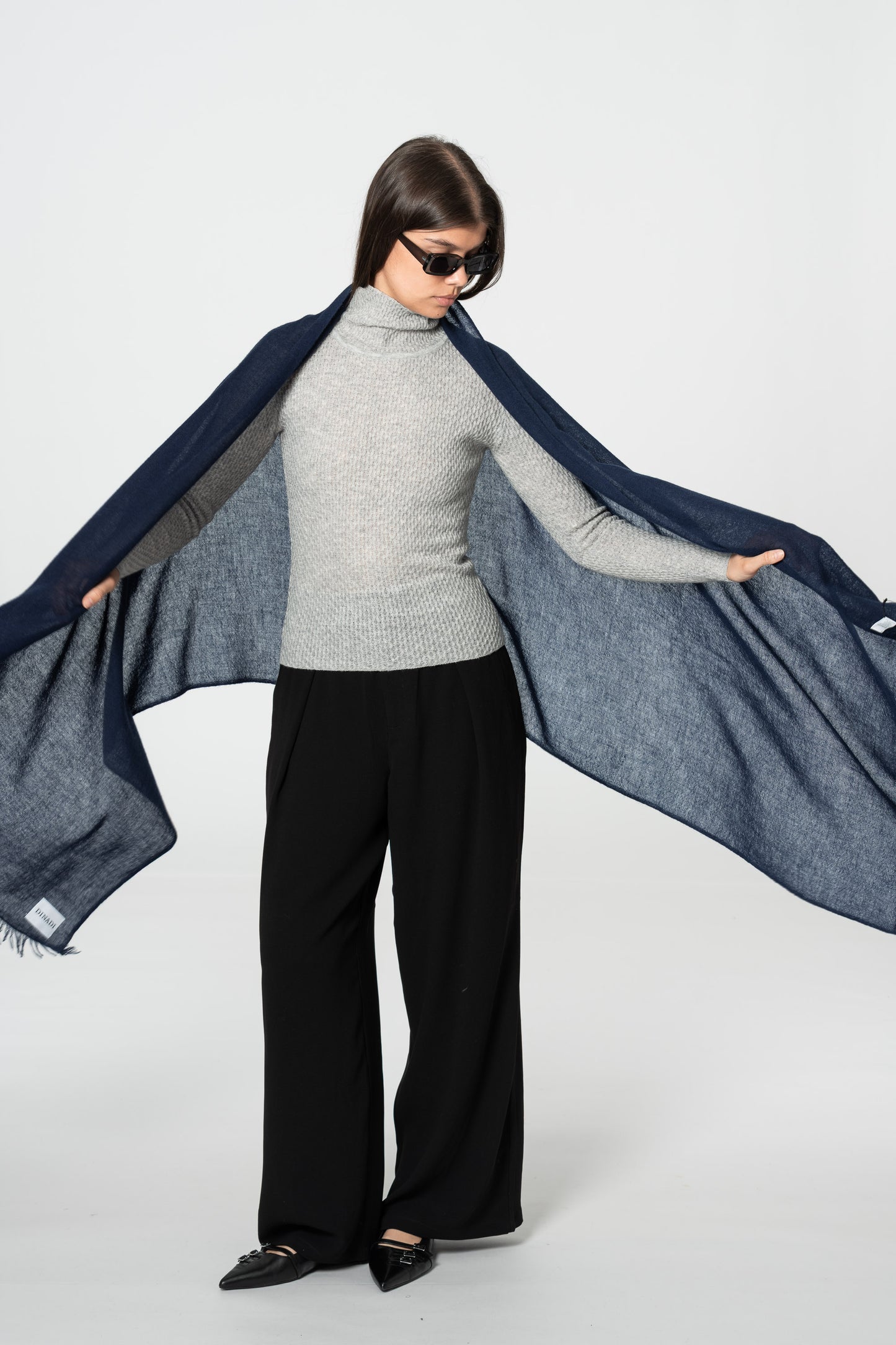 MERINO Woven Scarf - Space Blue
