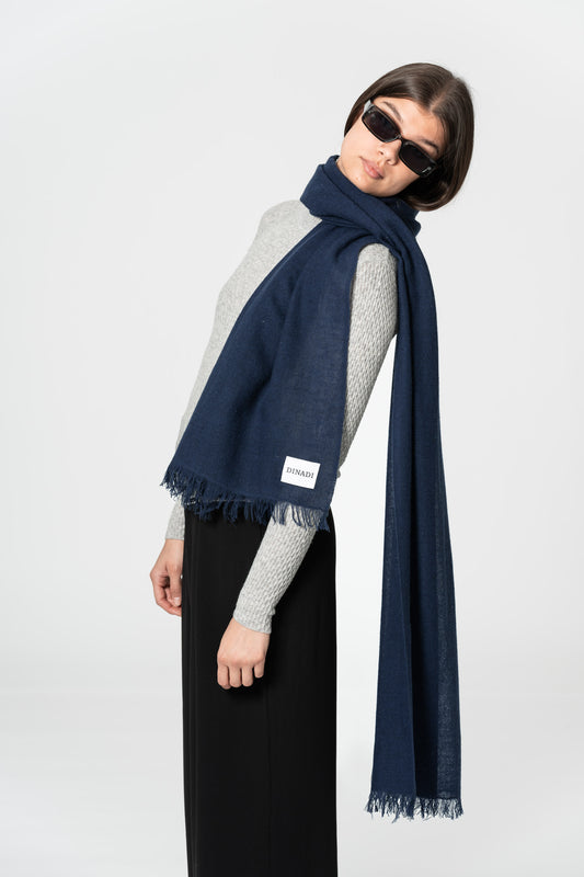 MERINO Woven Scarf - Space Blue