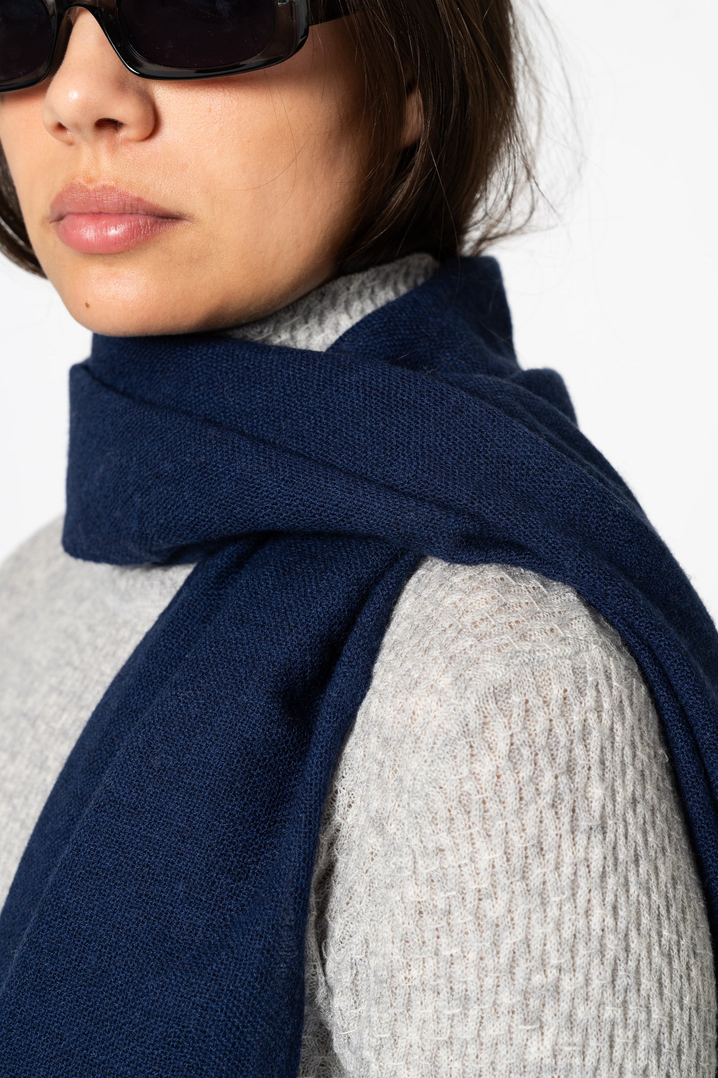 MERINO Woven Scarf - Space Blue