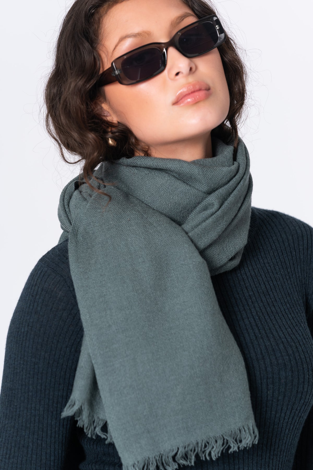 MERINO Woven Scarf - Sage Green