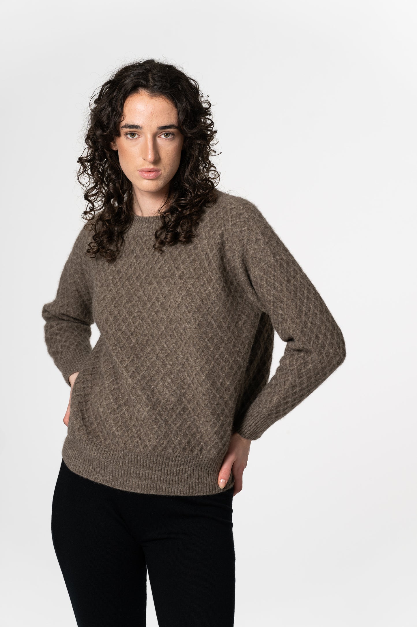 YAK Cross Sweater - Oat Brown