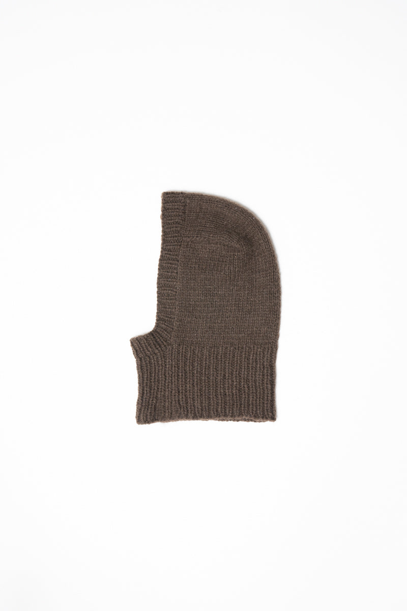 YAK Handknit Balaclava - Dark Brown