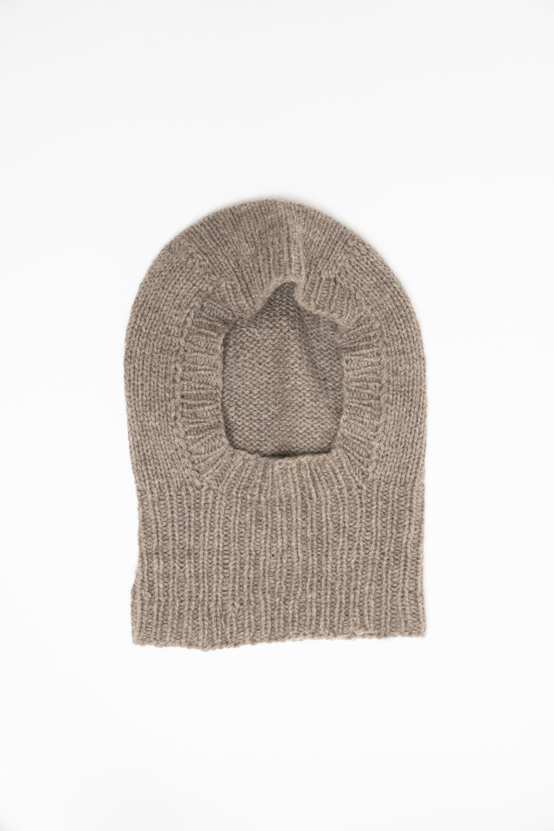 YAK Handknit Balaclava - Oat Brown