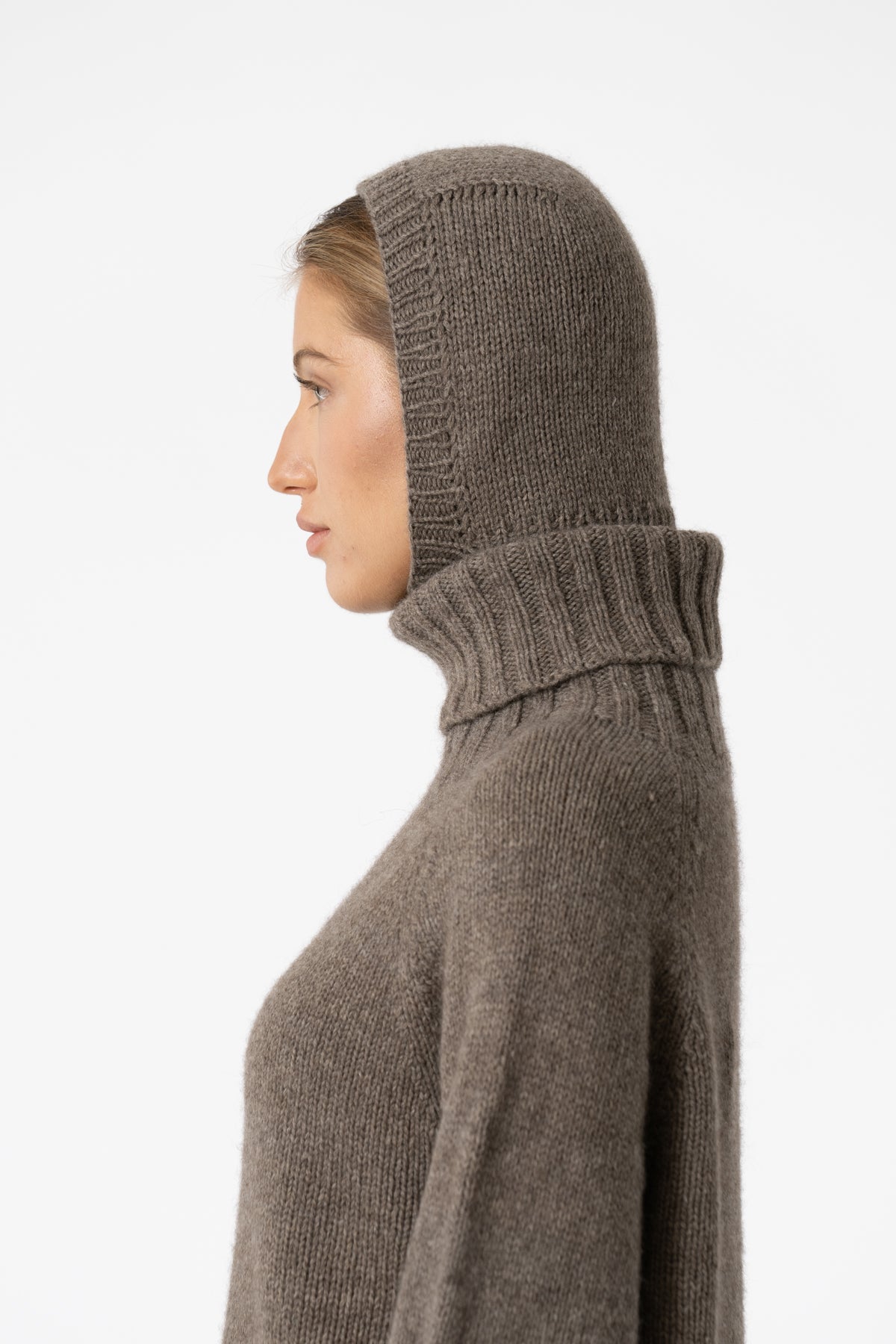 YAK Handknit Balaclava - Oat Brown