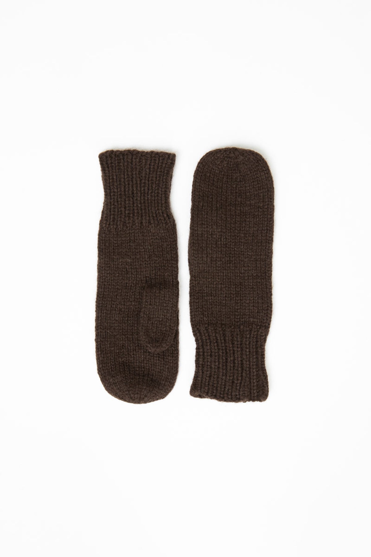 YAK Handknit Mittens - Dark Brown