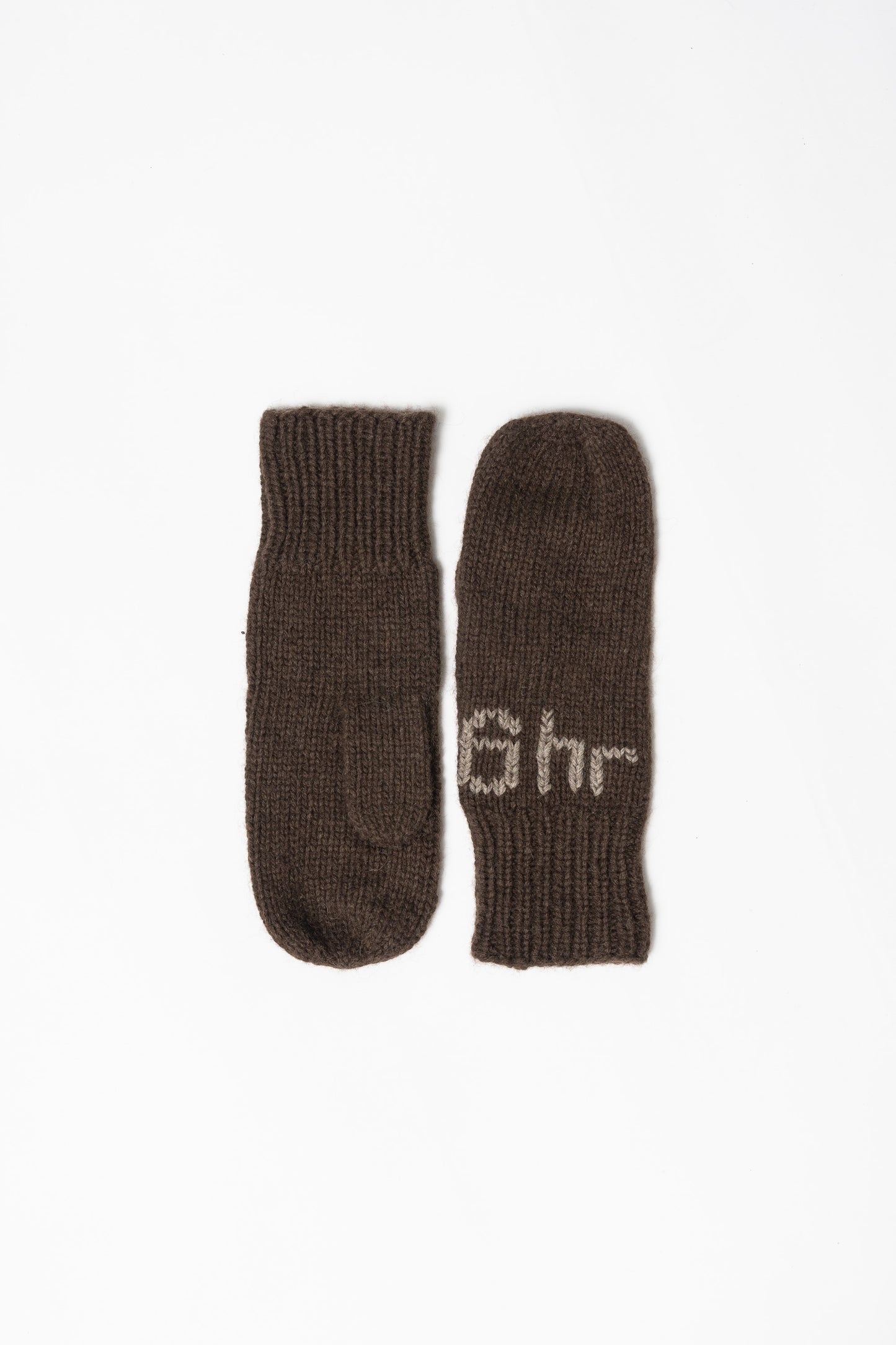 YAK Handknit Mittens - Dark Brown