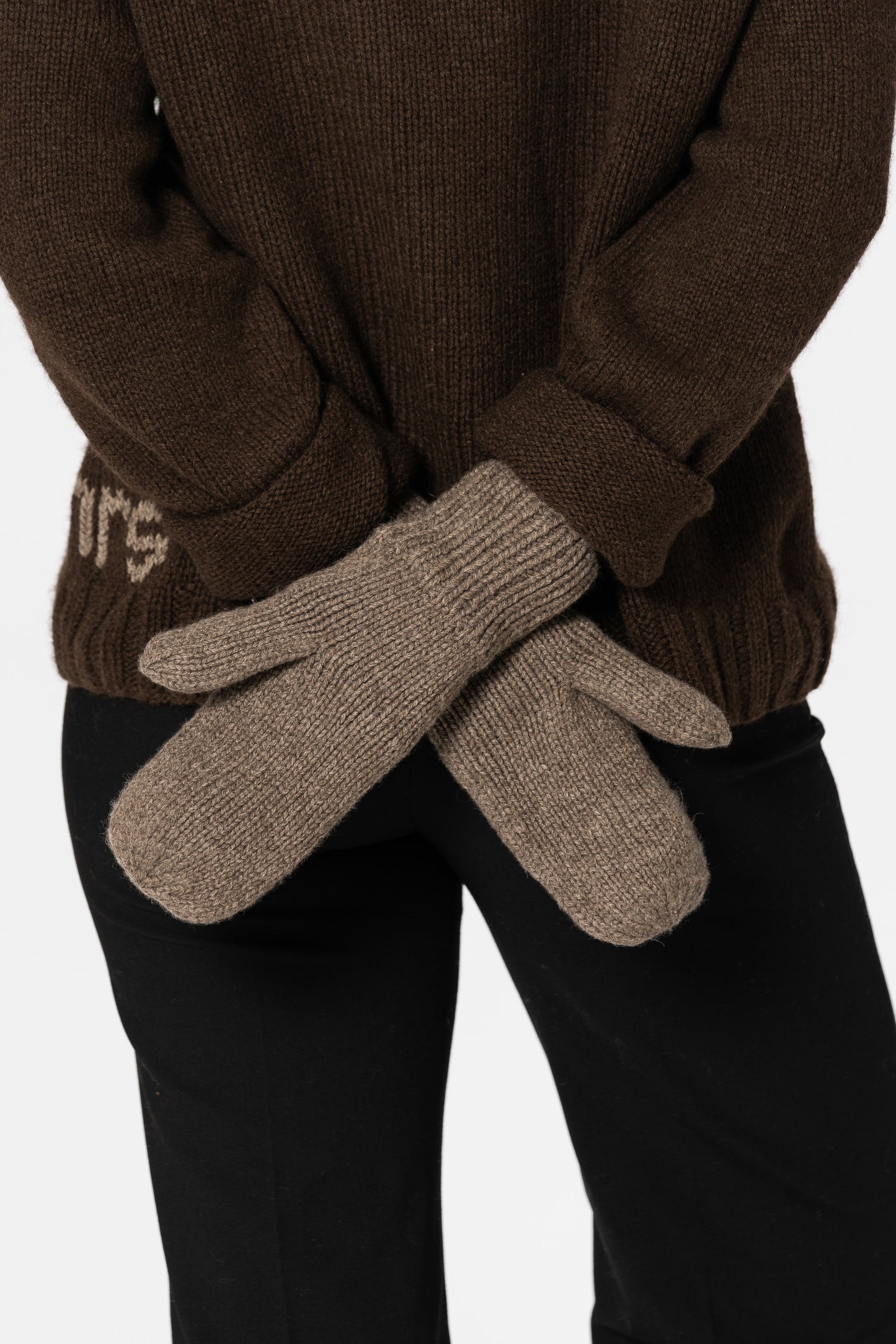 YAK Handknit Mittens - Oat Brown