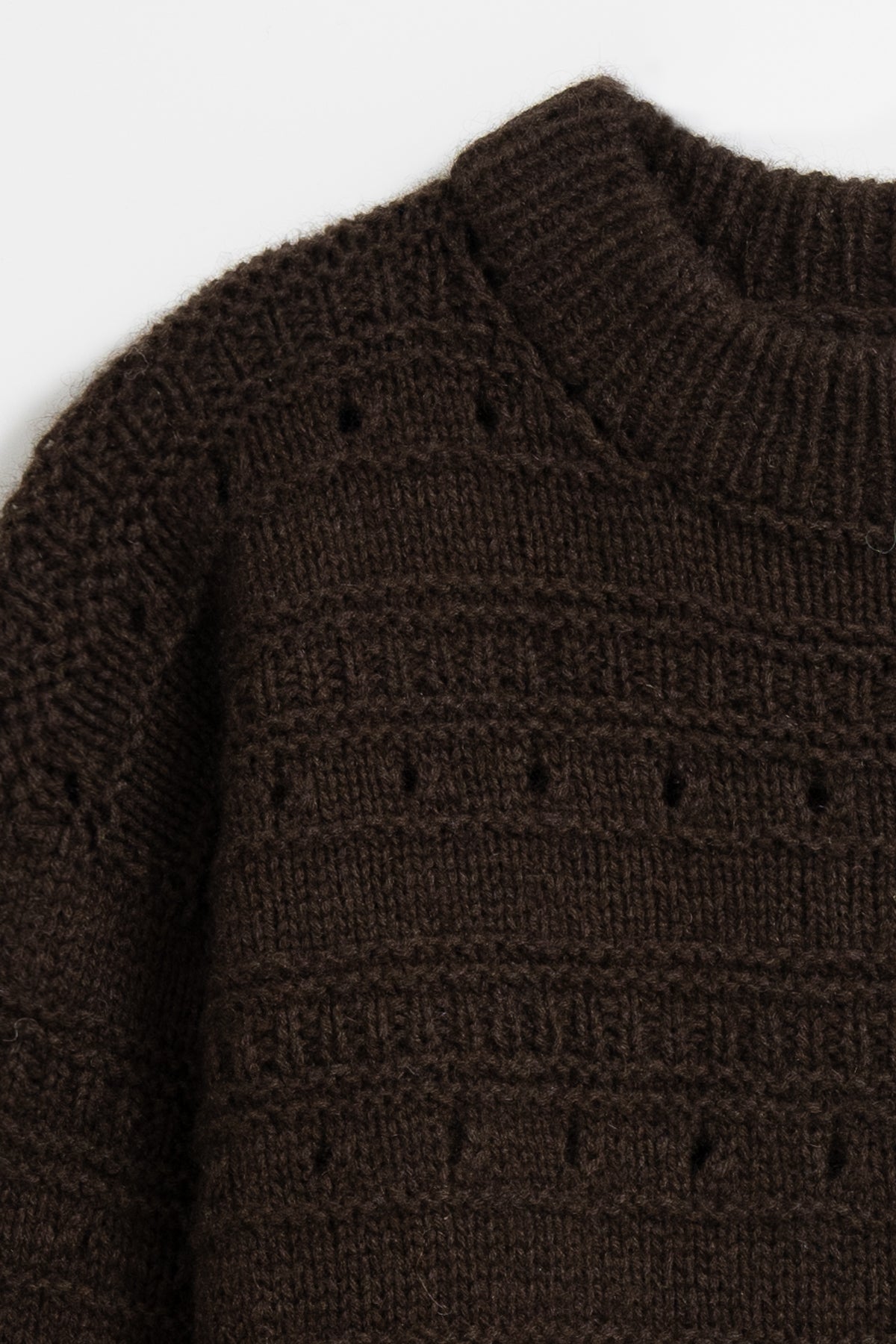 YAK Handknit Structure Sweater - Dark Brown