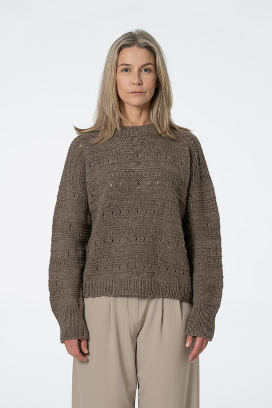 YAK Handknit Structure Sweater - Oat Brown