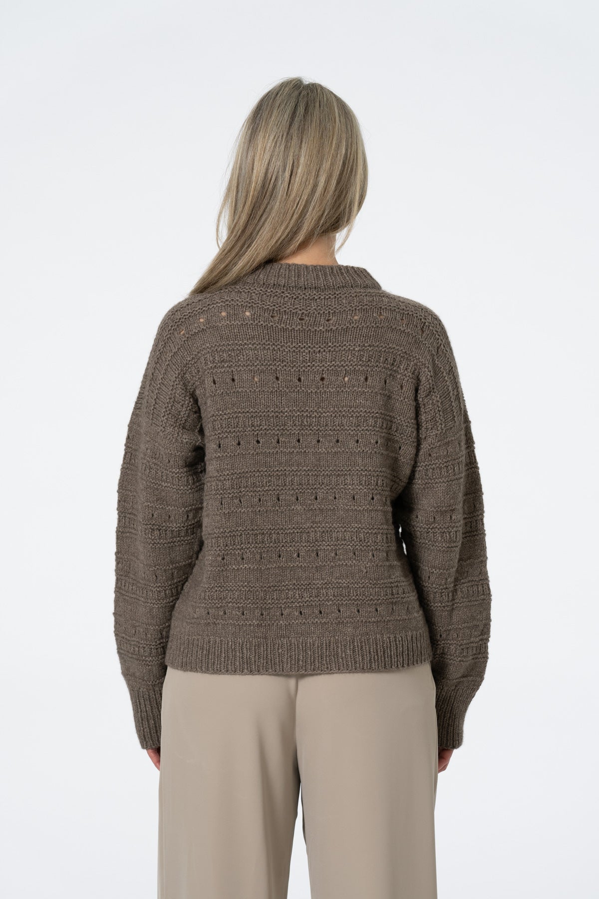 YAK Handknit Structure Sweater - Oat Brown