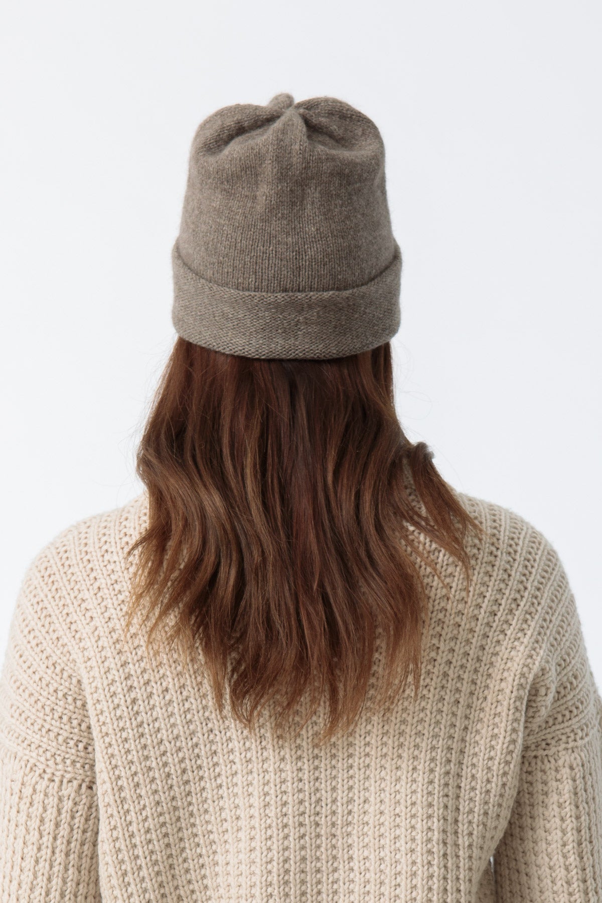 YAK Handknit Tube Hat - Oat Brown