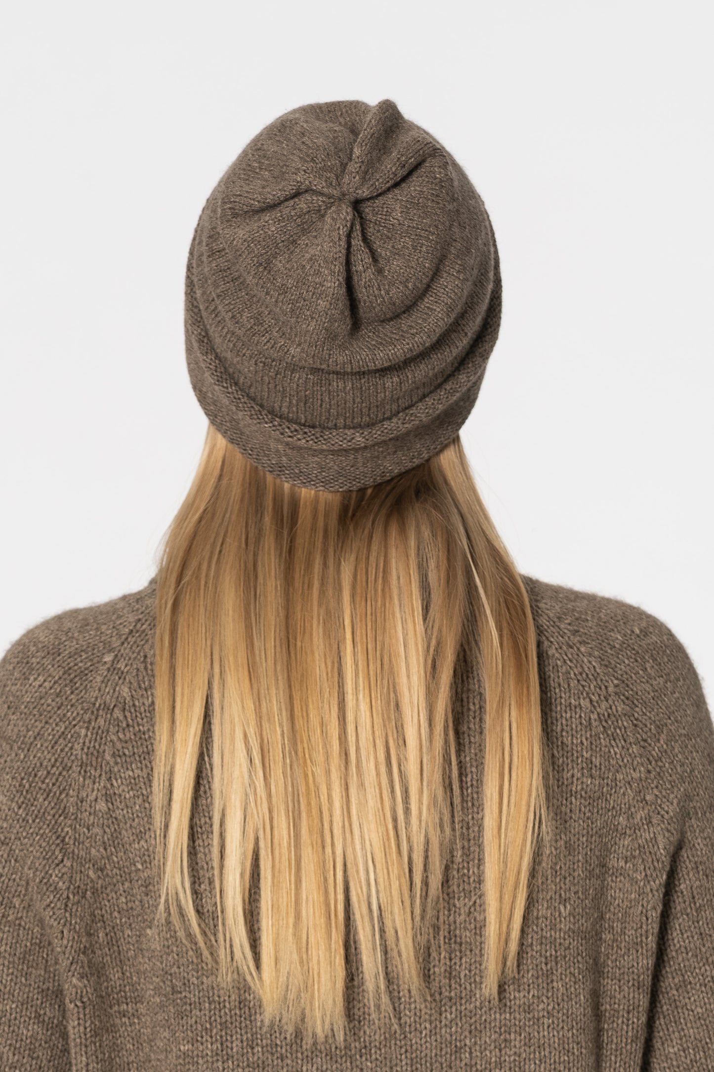 YAK Handknit Tube Hat - Oat Brown