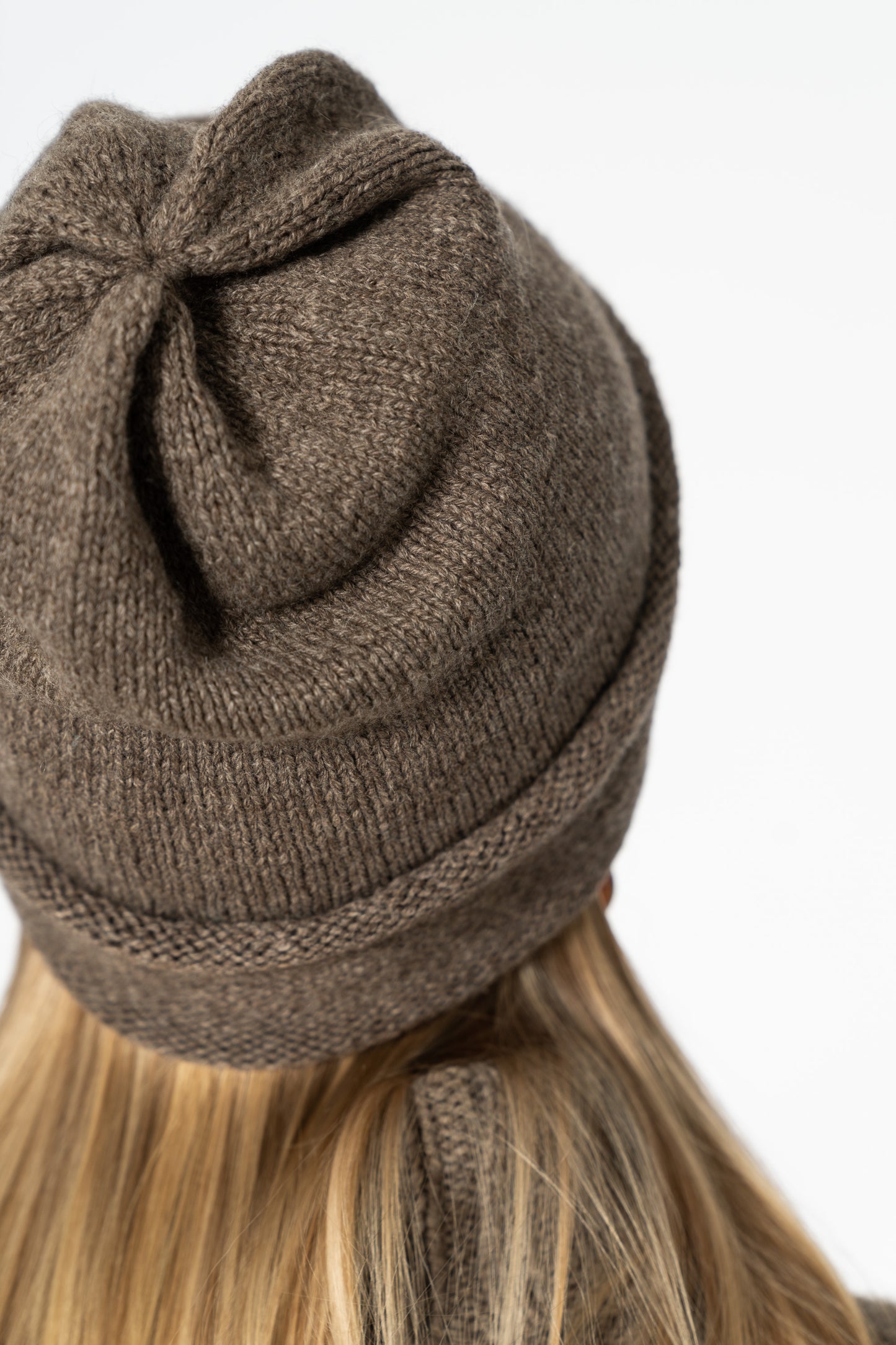 YAK Handknit Tube Hat - Oat Brown