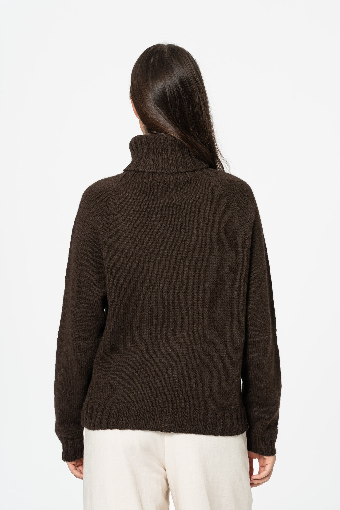 YAK Handknit Turtleneck - Dark Brown