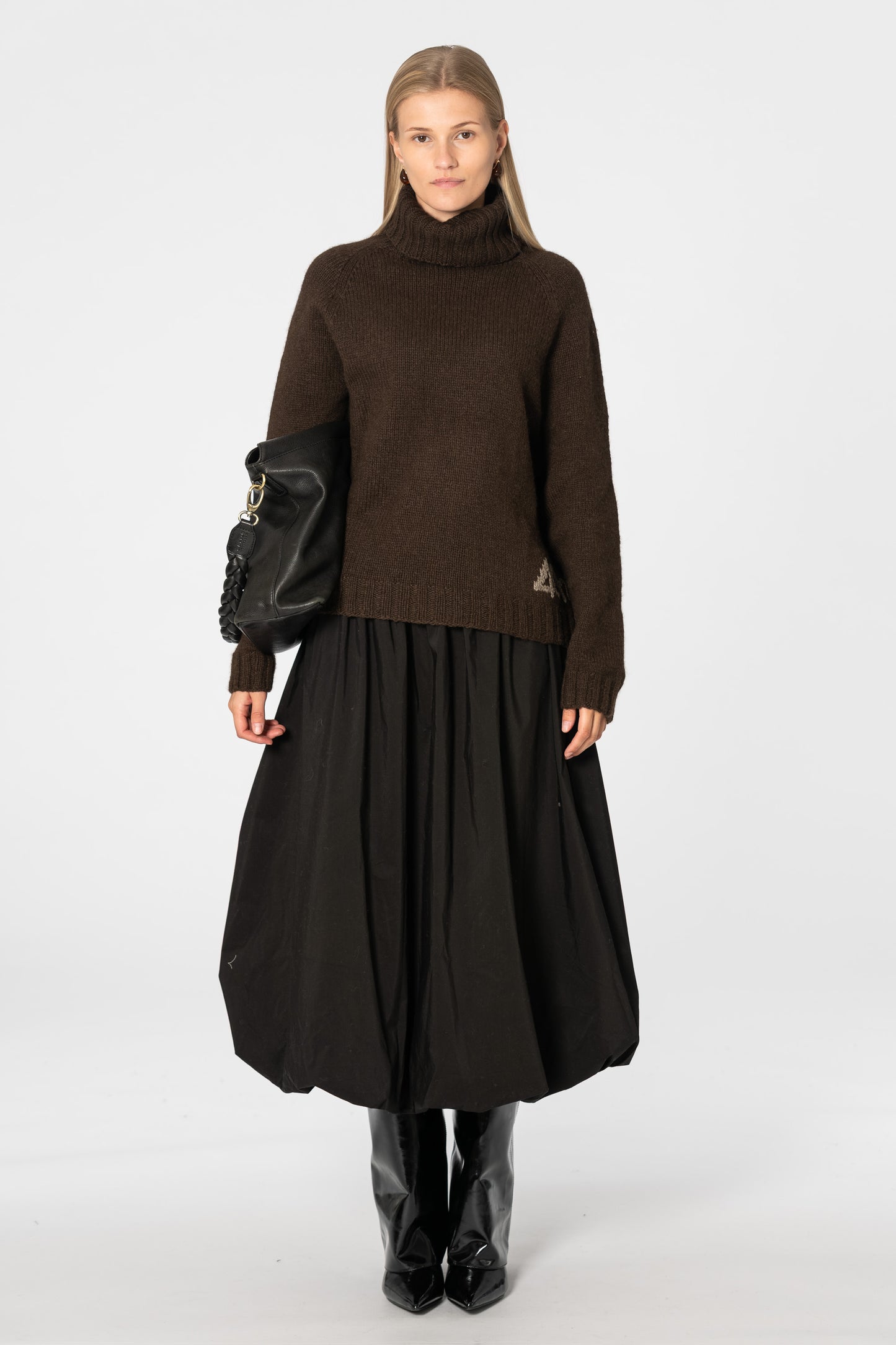 YAK Handknit Turtleneck - Dark Brown