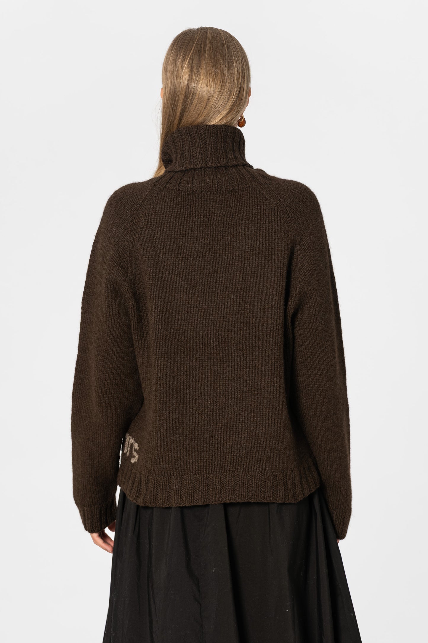YAK Handknit Turtleneck - Dark Brown
