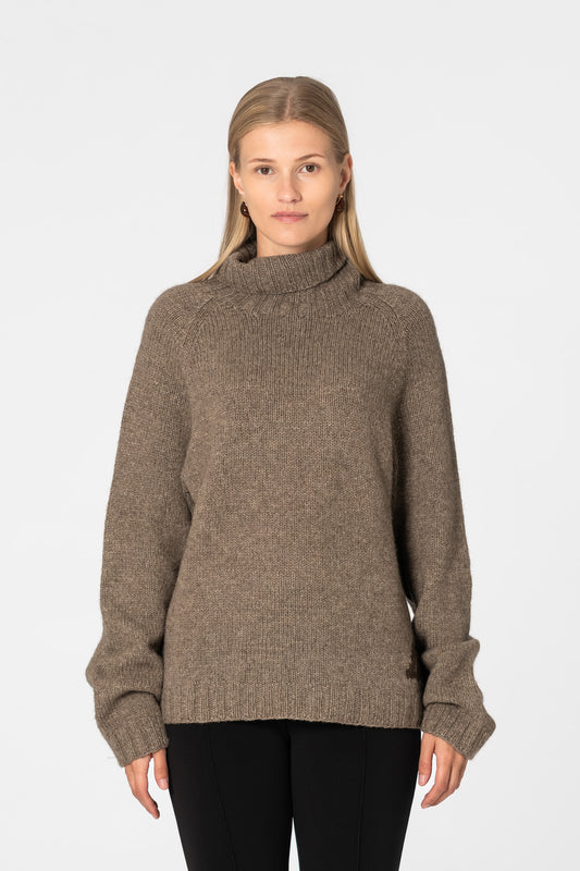 YAK Handknit Turtleneck - Oat Brown