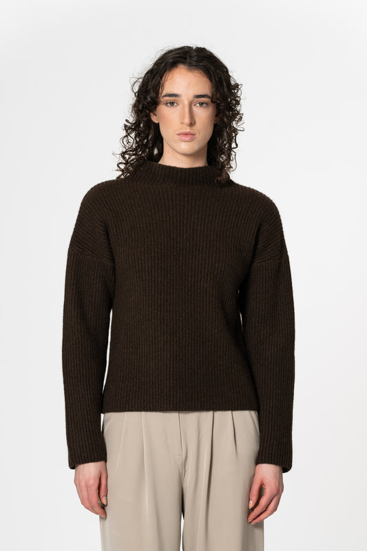 YAK Rib Sweater - Dark Brown