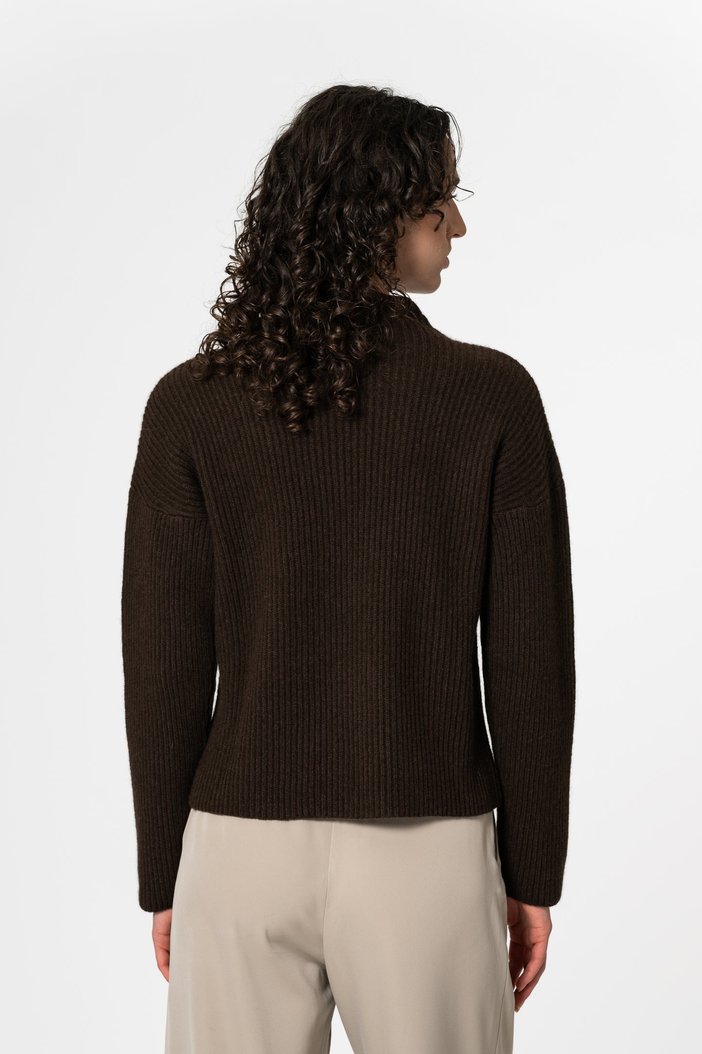 YAK Rib Sweater - Dark Brown