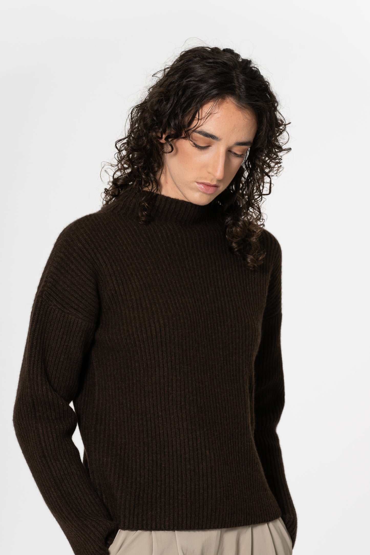 YAK Rib Sweater - Dark Brown