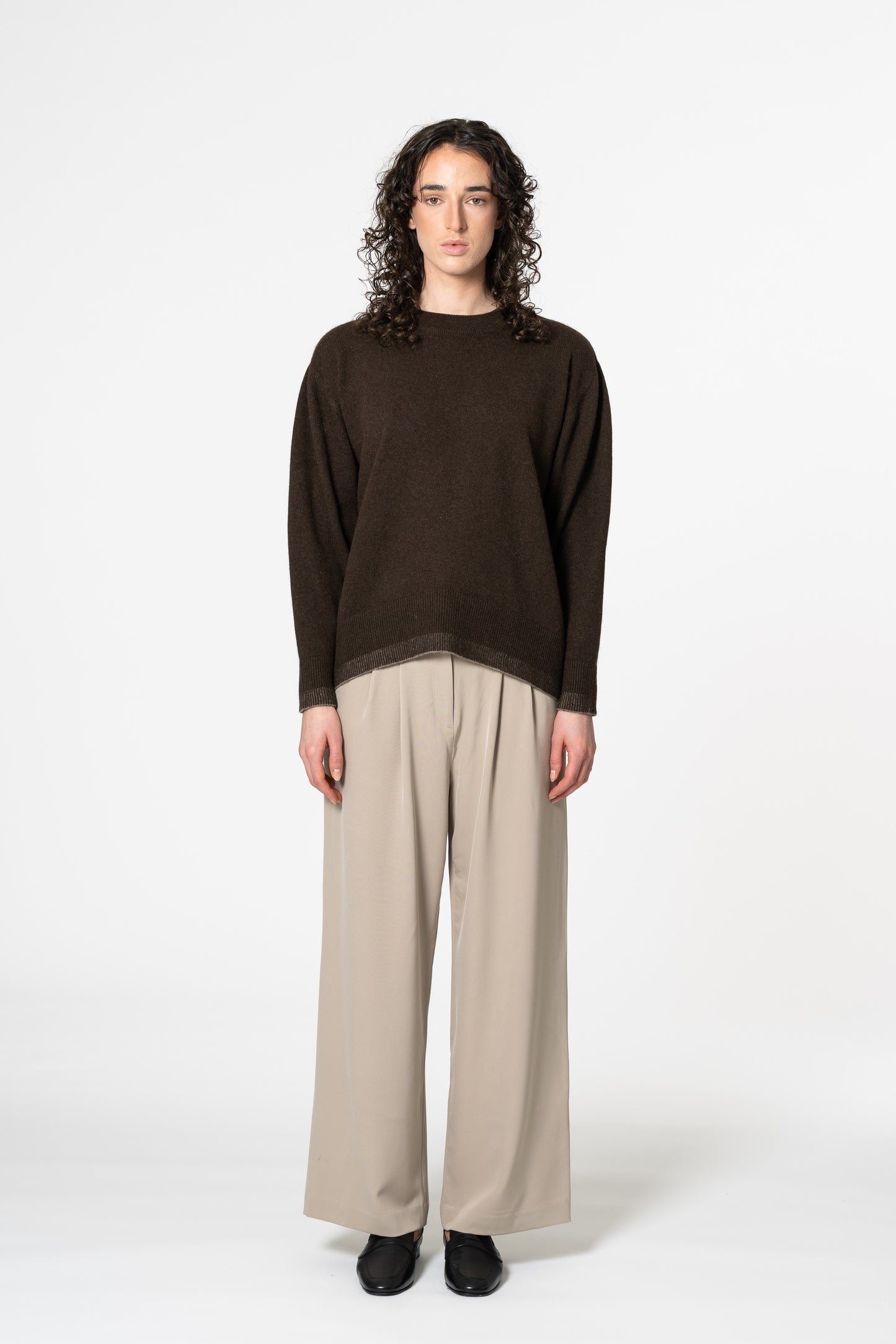 YAK Roundneck Sweater - Dark Brown