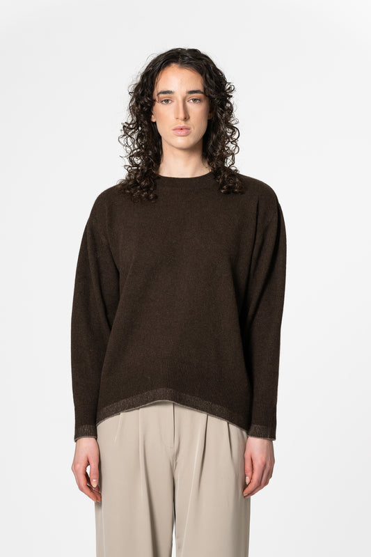 YAK Roundneck Sweater - Dark Brown