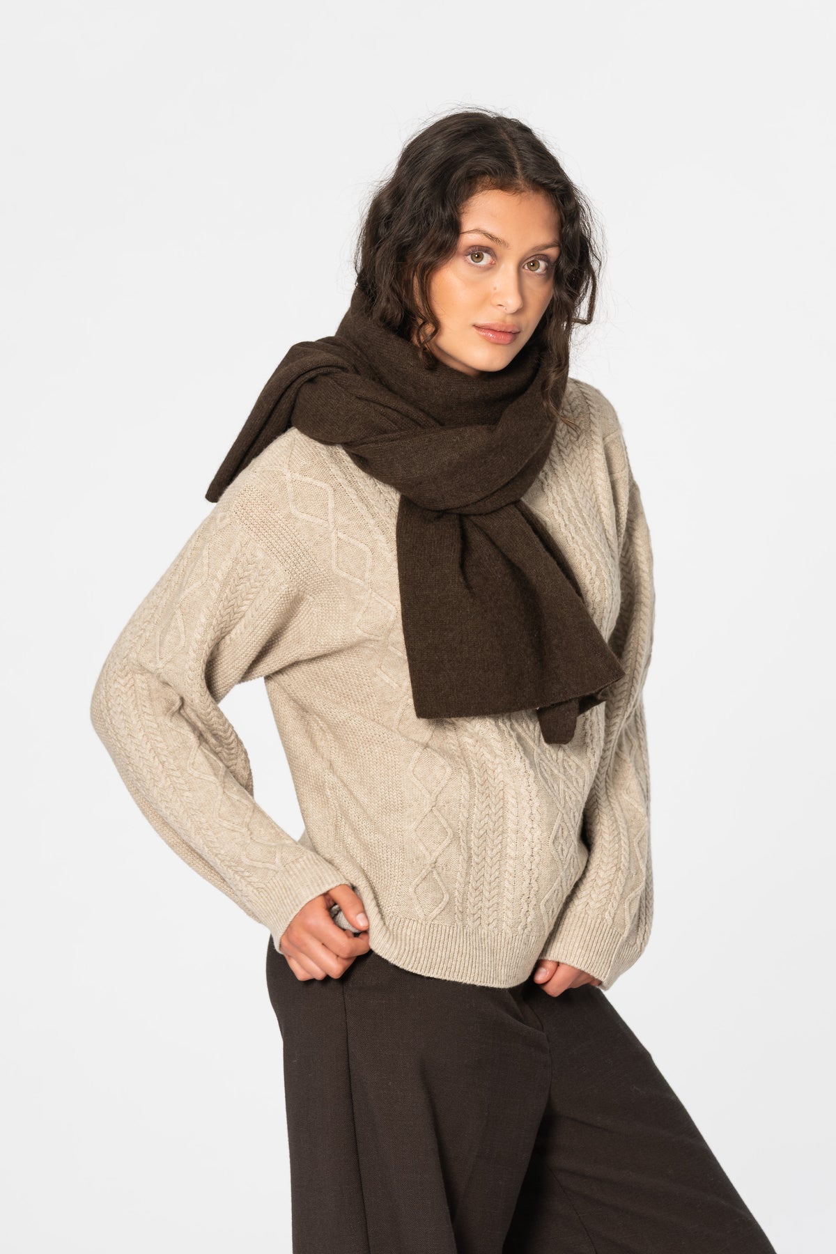 YAK Scarf - Dark Brown