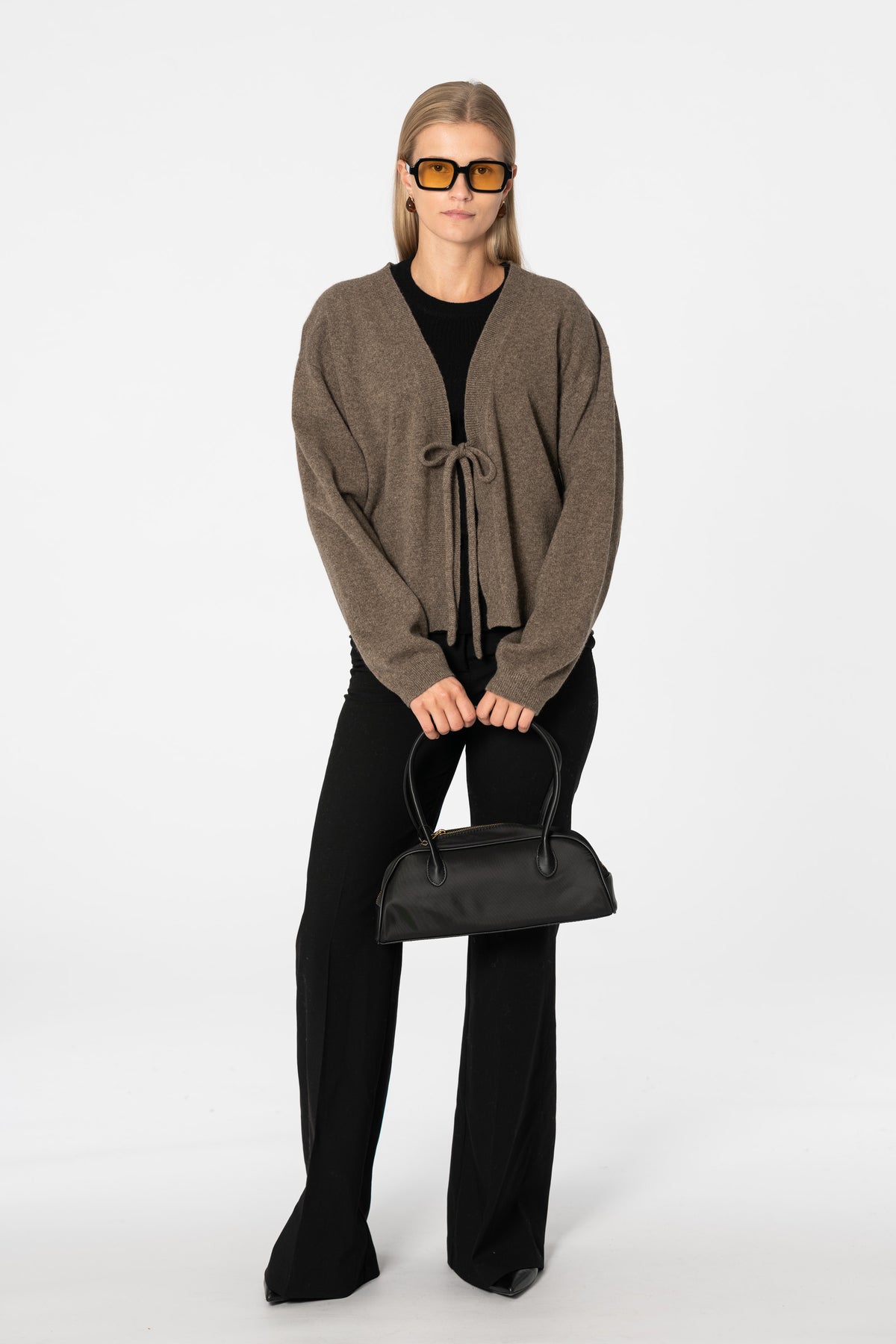 YAK Tie Cardigan - Oat Brown