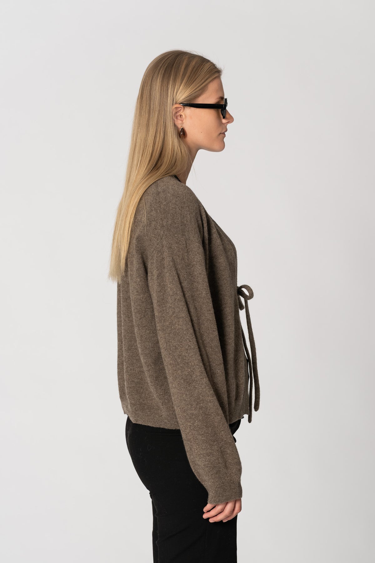 YAK Tie Cardigan - Oat Brown